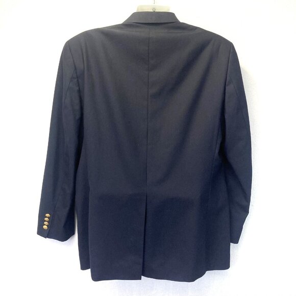 Lauren Ralph Lauren Classic Wool Blazer Mens 42R Navy Blue Gold Button Old Money - Picture 2 of 16